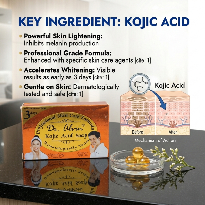 Kojic Acid Soap dermatologically tested By Dr.Alvin 135g
