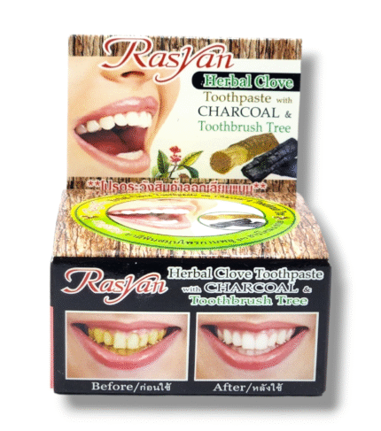 ISME Rasyan Herbal Clove toothpaste with charcoal and toothbrush tree 25g