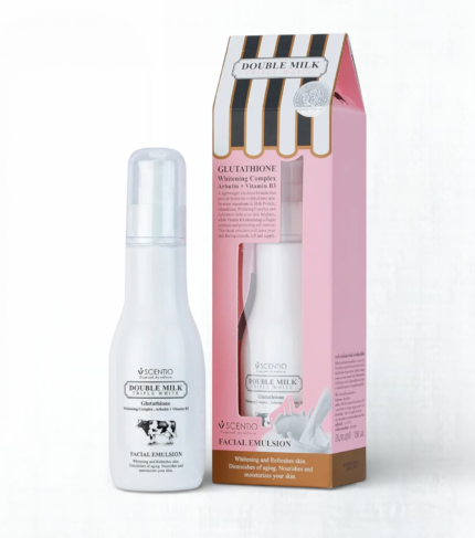 Scentio Double Milk Triple White Organic Facial Emulsion. Contains Glutathione Whitening Facial Cream Made In THAILAND) 150ML