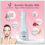 Scentio Double Milk Triple White Organic Facial Emulsion. Contains Glutathione Whitening Facial Cream Made In THAILAND) 150ML