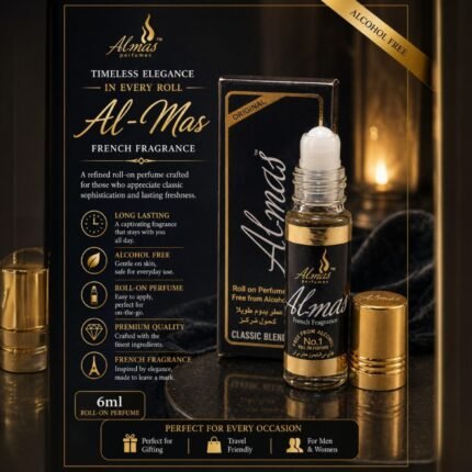 Almas Black Roll-on Perfume Free From Alcohol 8ml