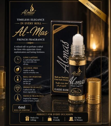 Almas Black Roll-on Perfume Free From Alcohol 8ml