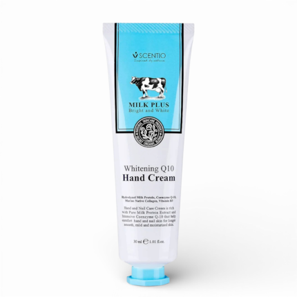 Scentio Milk Plus Organic Whitening Q10 Hand Cream 30ML (Made In Thailand)