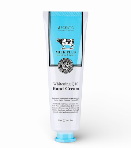 Scentio Milk Plus Organic Whitening Q10 Hand Cream 30ML (Made In Thailand)