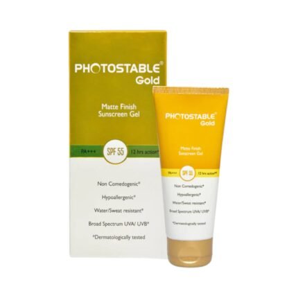 Photostable Gold Matte Finish Sunscreen Gel SPF 55
