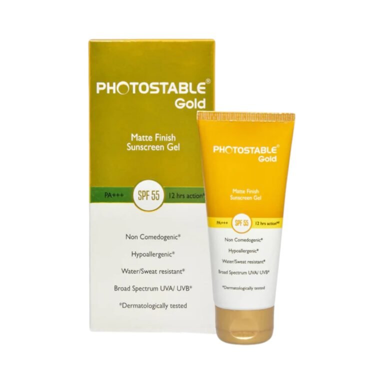 Photostable Gold Matte Finish Sunscreen Gel SPF 55