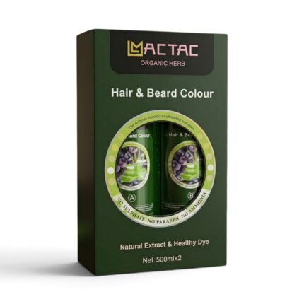 MACTAC Organic Herb Hair & Beard Colour (500ml x 2 / 5 Minutes Black Hair)