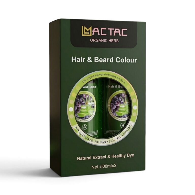 MACTAC Organic Herb Hair & Beard Colour (500ml x 2 / 5 Minutes Black Hair)